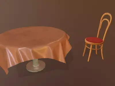 Table chair Free low-poly 3D model get