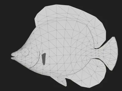 Butterflyfish Low-poly 3D model