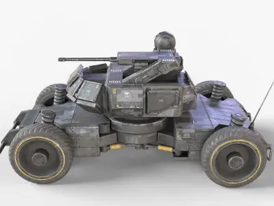 Heavy Armed Recon Buggy Sci-Fi Drone Autonomous Low-poly 3D model