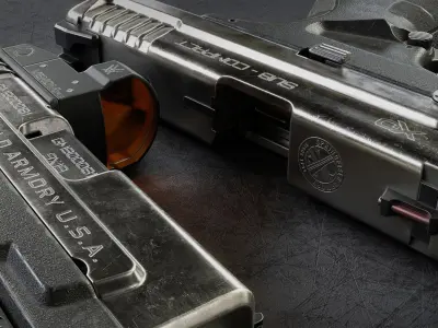 Custom Modified Springfield Handgun 3D model