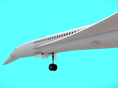 Supersonic passenger flight - Concorde Low-poly 3D model