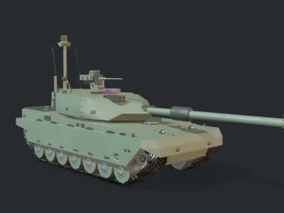 Modern MBT Tank Low-poly 3D model