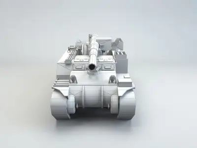 Low Poly M12 Gun Motor Carriage Low-poly 3D model
