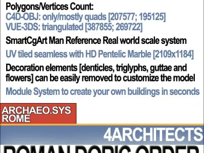 Roman Doric Order Elements 3D model