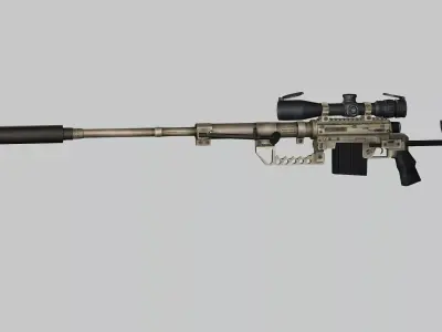 Sniper Denel 8NTW-20 Low-Poly 3D Model Low-poly 3D model purchase