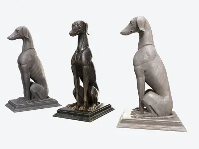 Dog Sculpture Low-poly 3D model