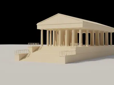 Temple 3D model completed textures and materials 3D model