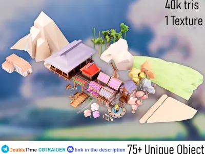 Japan Low-poly 3D model