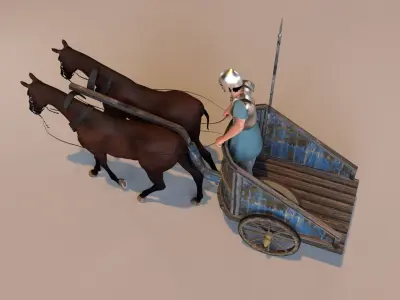 ancient chariot 3D model