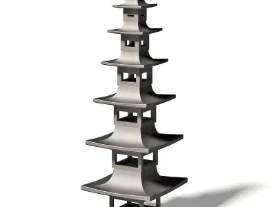 Tall Metal Bird Feeder 3D Model 3D model