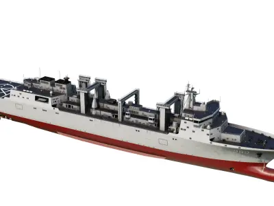 Chinese Navy Type 901 Replenishment Ship PLAN 901Class Low-poly 3D model