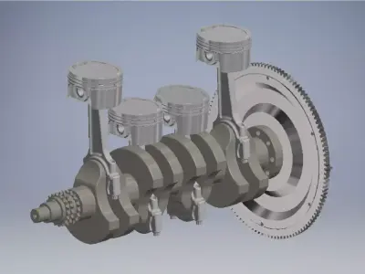 CRANKSHAFT four engine 3D model
