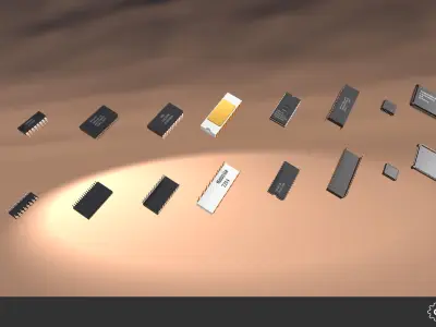 Chip Set Low-poly 3D model