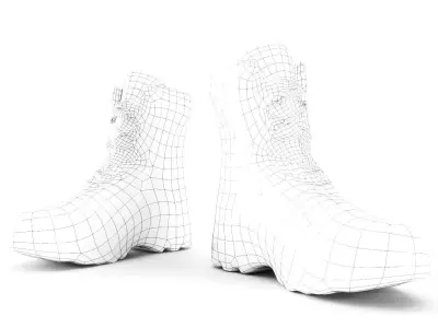 Military boots of color sand 15 Low-poly 3D model