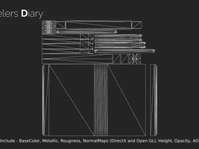 Travelers Diary Low-poly 3D model