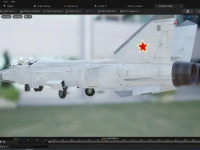 Rigged Mig-31Foxhound with Cockpit Low-poly 3D model