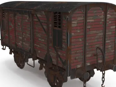 Wooden Train Carriage 3D model
