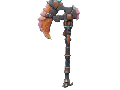game asset a scifi axe crystal style texture rugged fortnite 3D model purchase