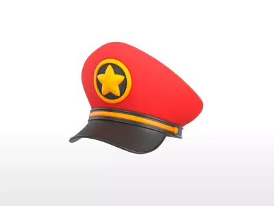 Hat033 Star Officer Hat 3D model