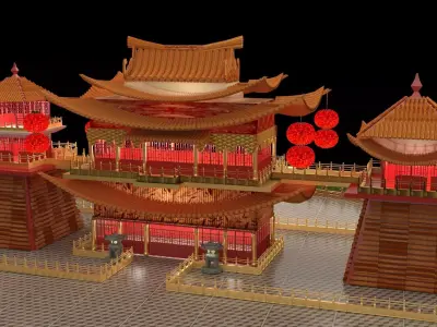 Chinese palace house 3D model