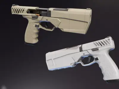 Maxim 9 Suppressed Pistol Low-poly 3D model