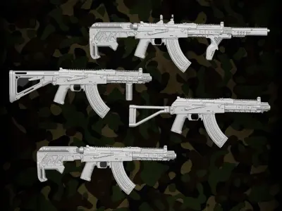 Commando Gun Collection for Action Figures 3D print model