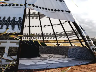 Red indian Tent 3D model