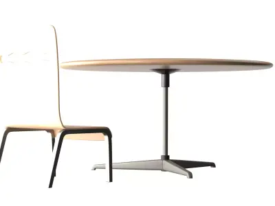 Table Chair Set Low-poly 3D model