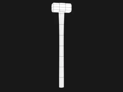Sledge Hammer Lowpoly 3D model with PBR Low-poly 3D model