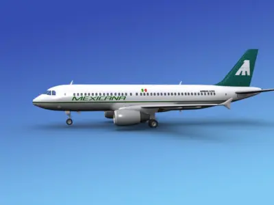 Airbus A320 Mexicana 3D model