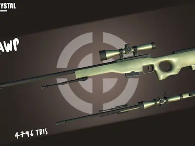 Low Poly Guns Pack Low-poly 3D model