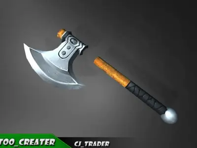 Mini Fantasy Axe Lowpoly 3D Model Low-poly 3D model