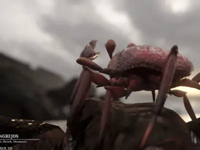  Crab Rigged Low-poly 3D model