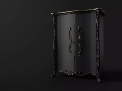 Cupboard ornate wardrobe Free low-poly 3D model