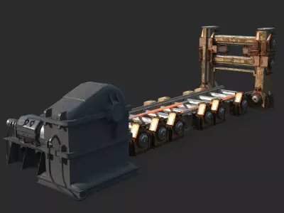 Steel pipe conveyor belt for steel plant equipment 3D model