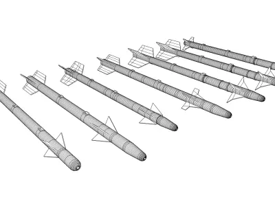 Aim-9 Sidewinders low poly collection Low-poly 3D model