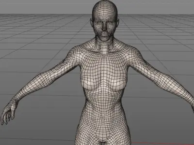 Man and Woman Low-poly 3D model