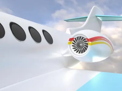 business jet Low-poly 3D model