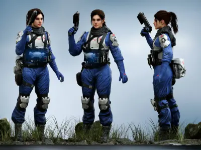 Sci Fi Medic Soldier Low-poly 3D model