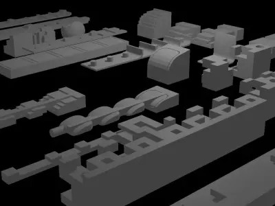 Greebles Pack - 25 itens 3D model