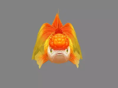 Cartoon ornamental koi fish Low-poly 3D model