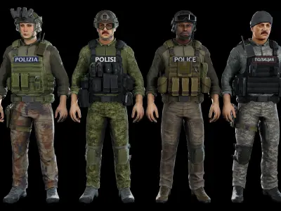 Law Enforcement Low-poly 3D model