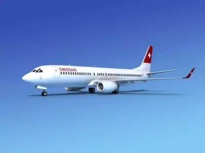 Boeing 737-800 Swissair 3D model