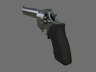 Chrome Revolver 44 - Magnum - Gun - Arma Low-poly 3D model
