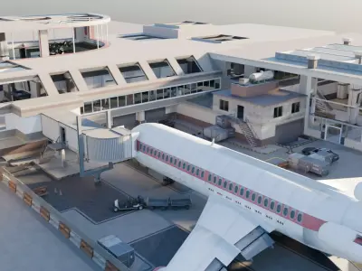 Call of Duty Terminal Map with Textures Low-poly 3D model