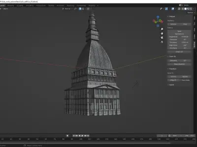 Torino Mole Antonelliana For 3d printer Low-poly 3D model