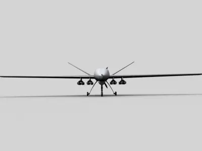 MQ 9 UAV Predator Reaper Drone Low-poly 3D model