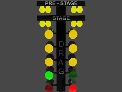 drag racing tree lights Low-poly 3D model