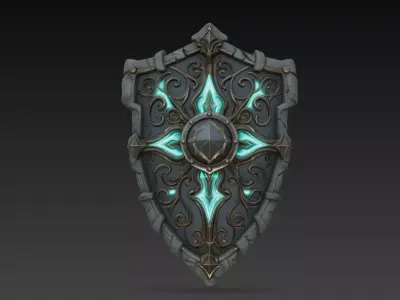 Arcane Magic Shield Glowing Rune Fantasy Armor Wall Relief STL 3D print model