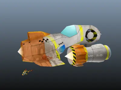 ASSAULT SHIP Low-poly 3D model